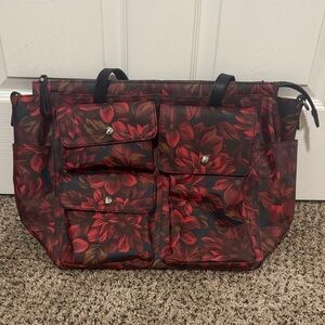 Patricia Nash Red and Black Floral Tote